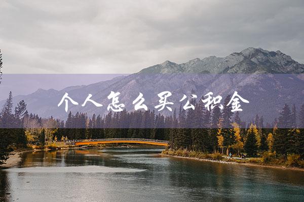 个人怎么买公积金（如何购买公积金）