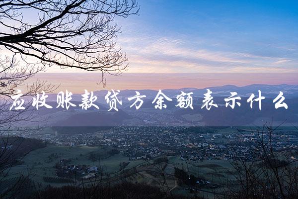 应收账款贷方余额表示什么（应收账款贷方余额含义）