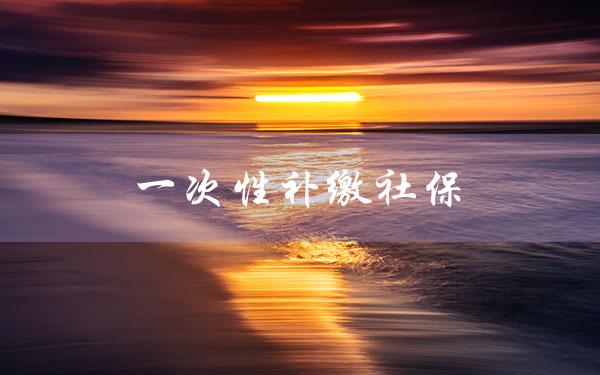 一次性补缴社保（一次性补缴社保费用）