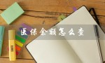 医保余额怎么查（如何查看医保余额）