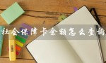 社会保障卡余额怎么查询（微信查询社保卡余额）