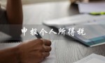 申报个人所得税（申报个税操作流程）